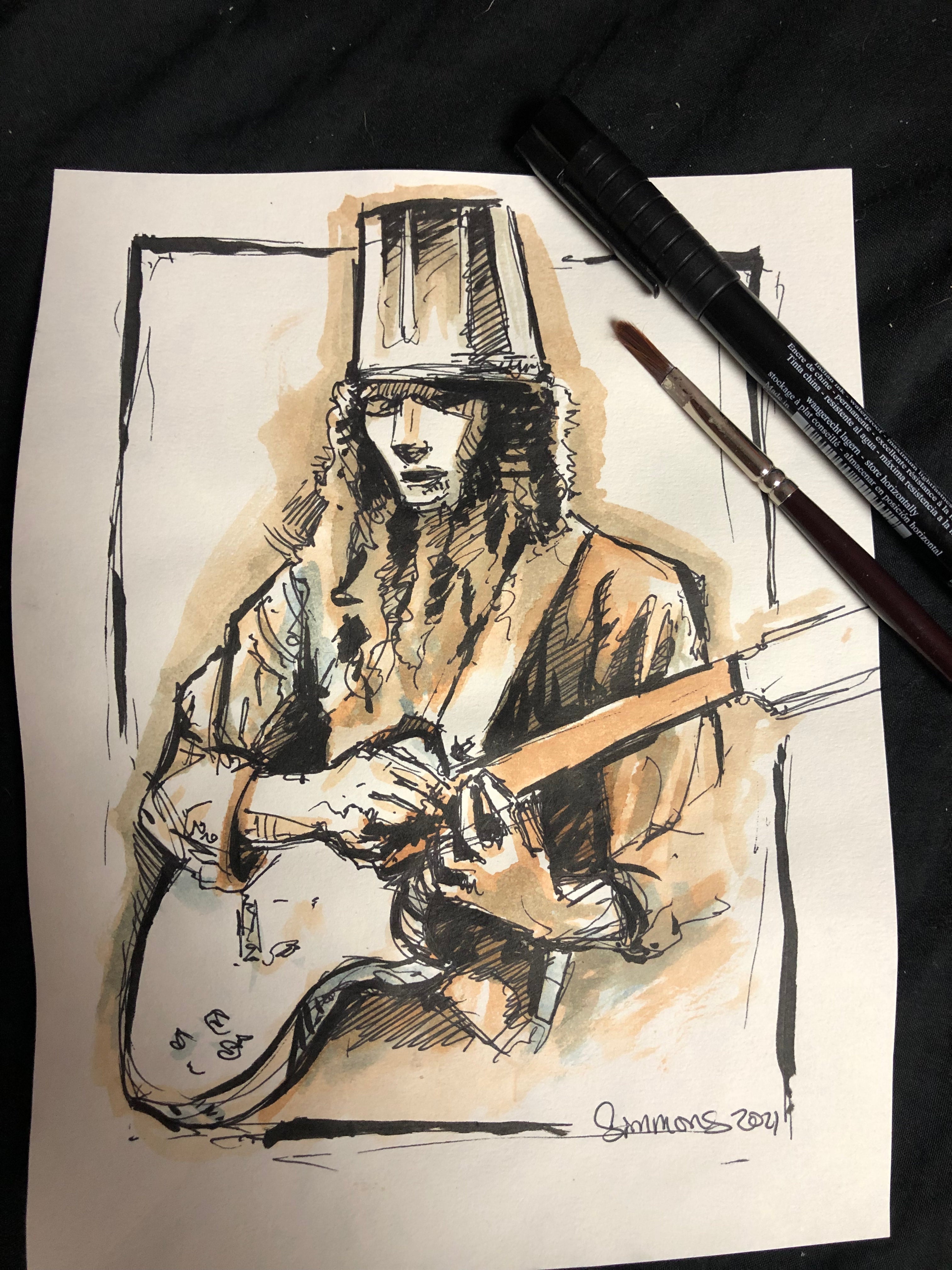 Buckethead - original drawing | Shayne Simmons Tattoo